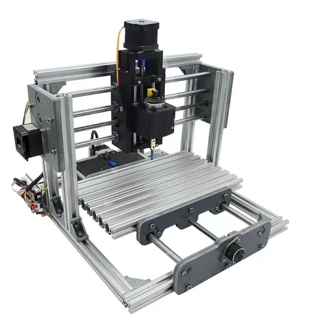 Original 2417 kit machine — T-slot frame, but with plastic motor mounts, bearing mounts, lead screw blocks, and 3D printed X and Y carriages throughout